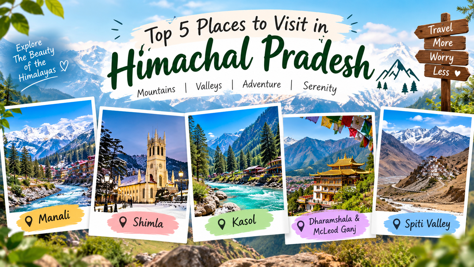 Top 5 places to visit in Himanchal Pradesh